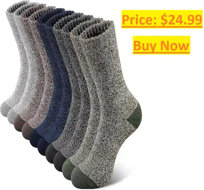 SIMIYA 5 Pairs Merino Wool Socks Mens